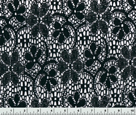 2254 Black, Allover Lace Fabric, American Lace for Less